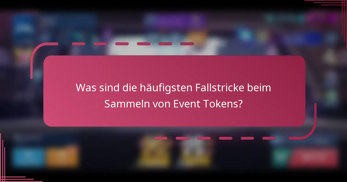 Was sind die häufigsten Fallstricke beim Sammeln von Event Tokens?
