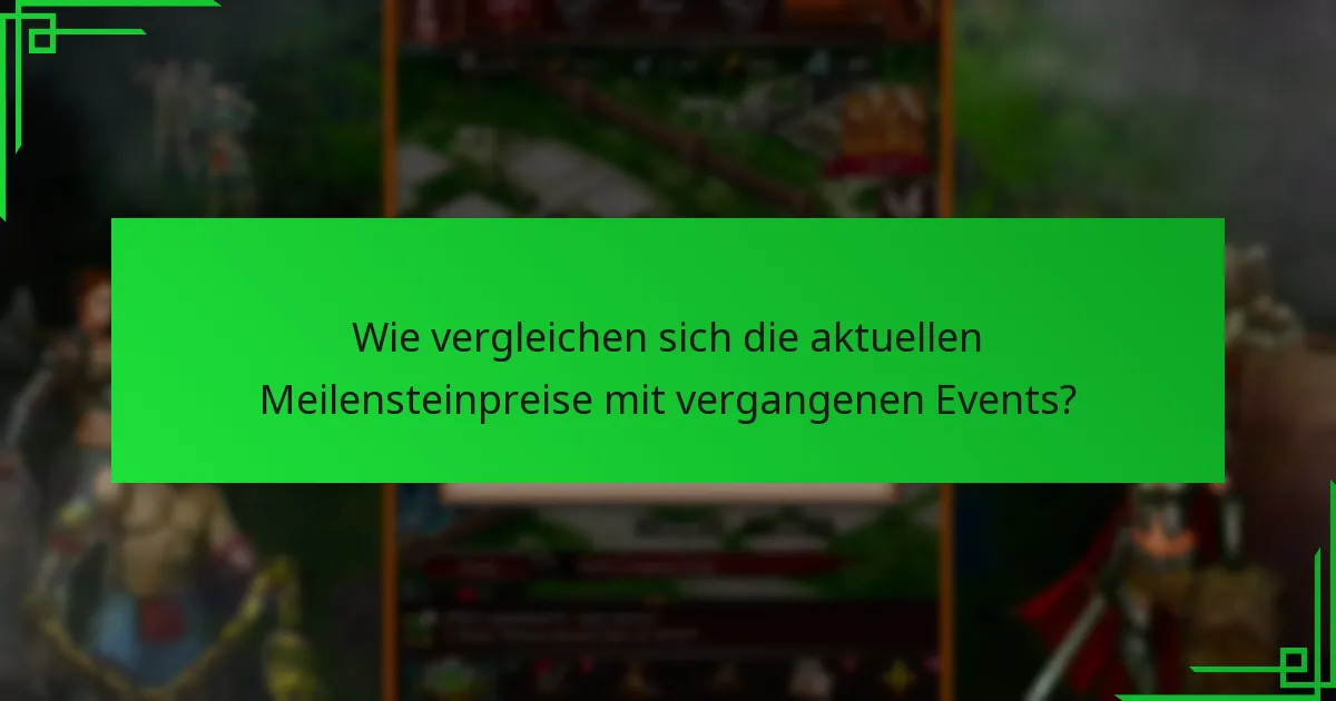 Wie vergleichen sich die aktuellen Meilensteinpreise mit vergangenen Events?